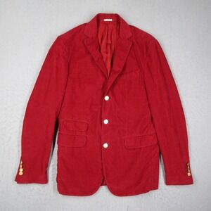 Massimo Alba Mens Size 46 IT Red Corduroy Blazer Sport Coat Made in Italy